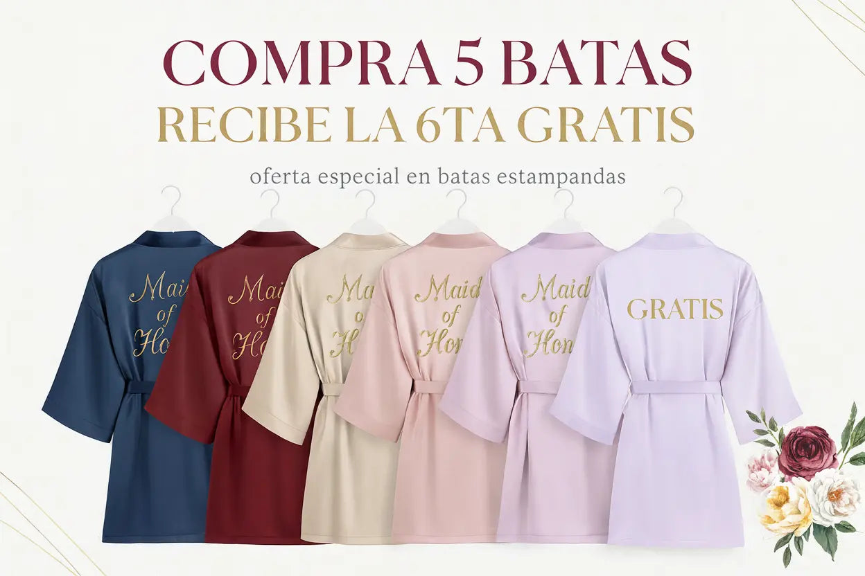 Promo Especial – Compra 5 batas estampadas y recibe 1 GRATIS Almost Queens