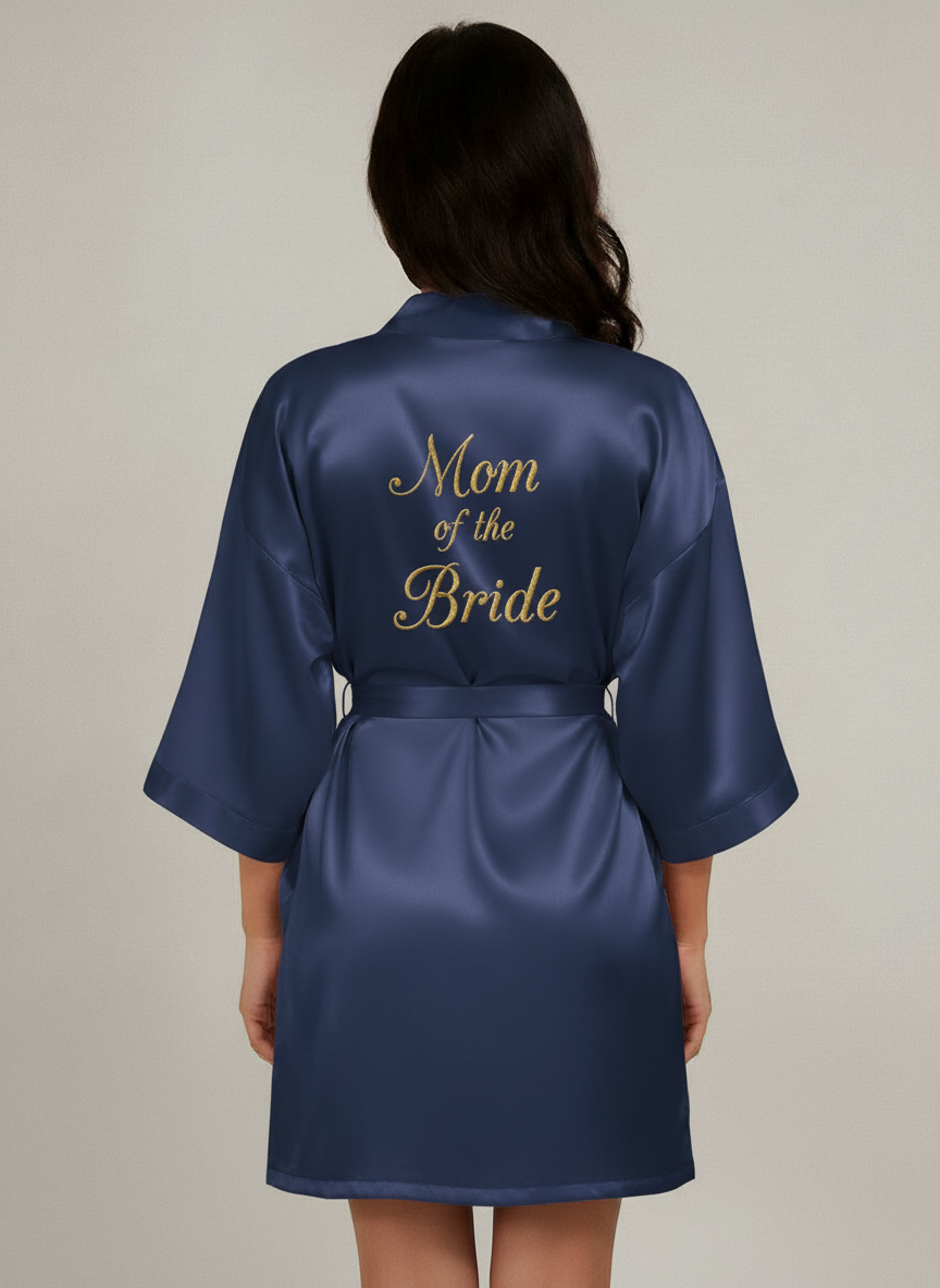 Bata de satín bordada personalizada – Mamá de la Novia