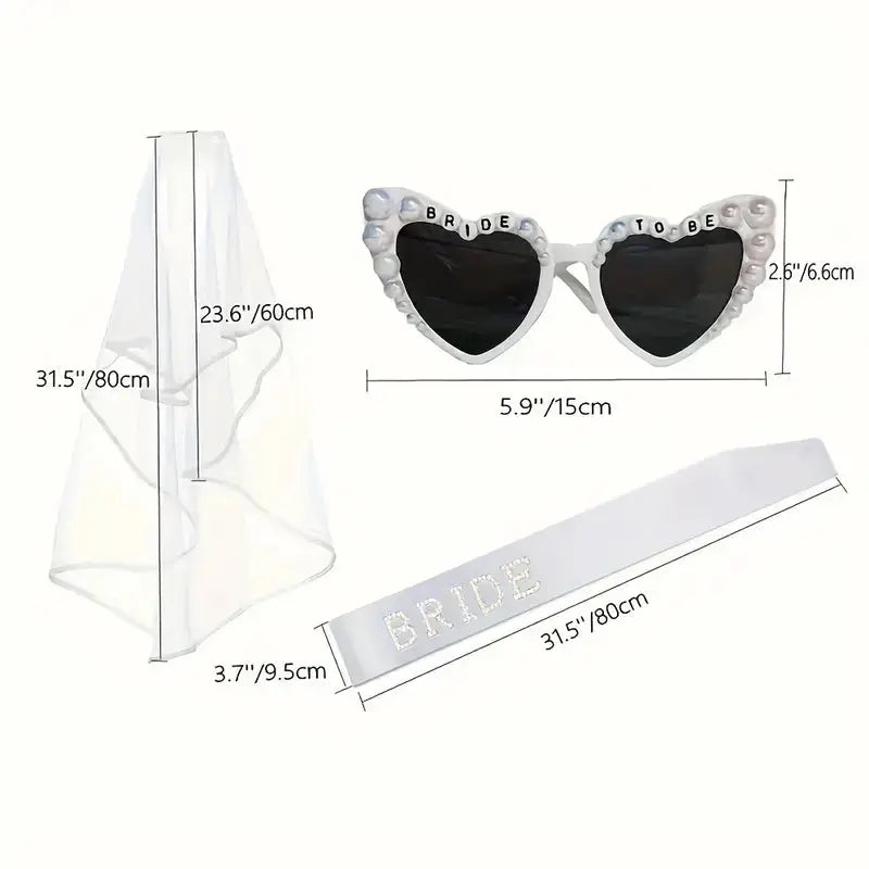 Kit Bride – Diadema, Lentes, Velo y Banda para la Novia Almost Queens | Despedidas de solteras