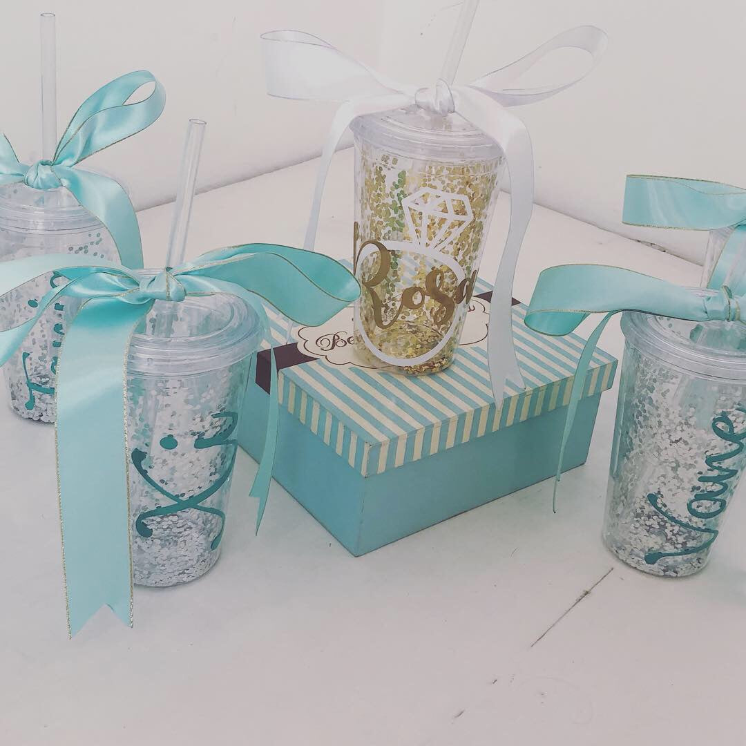 Vasos con glitter
