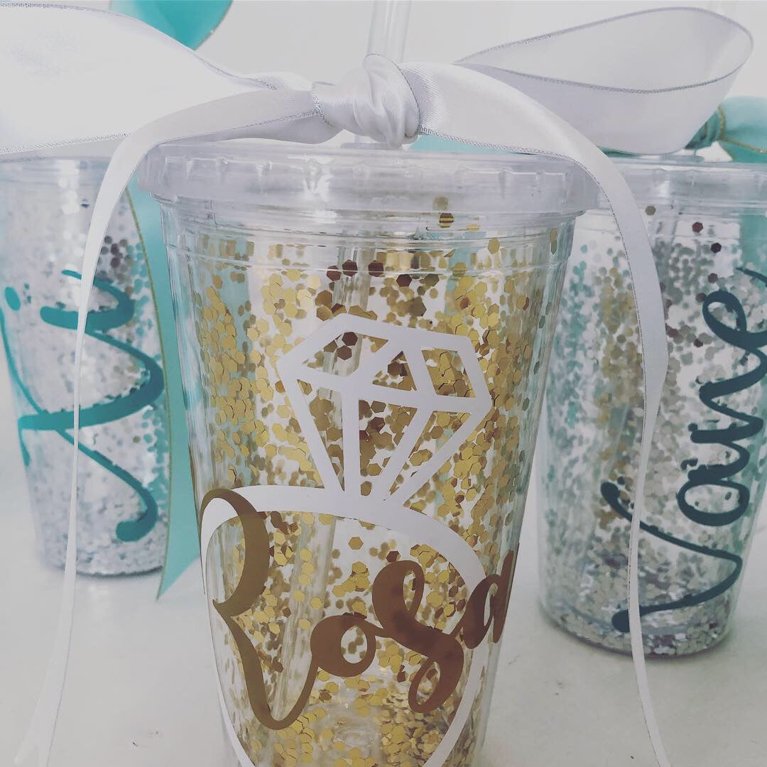 Vasos con glitter