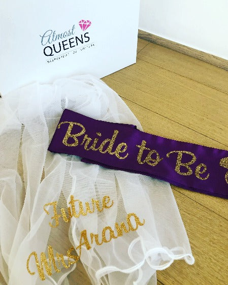 Paquete Novia Accesorios Velo y Banda personalizada