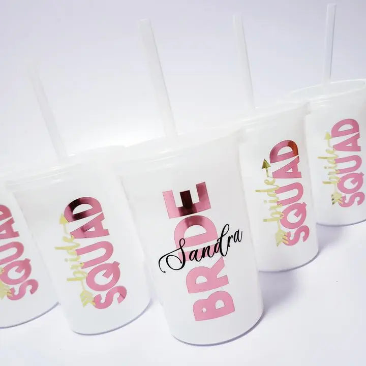 Vaso sencillo con popote Almost Queens | Despedidas de solteras