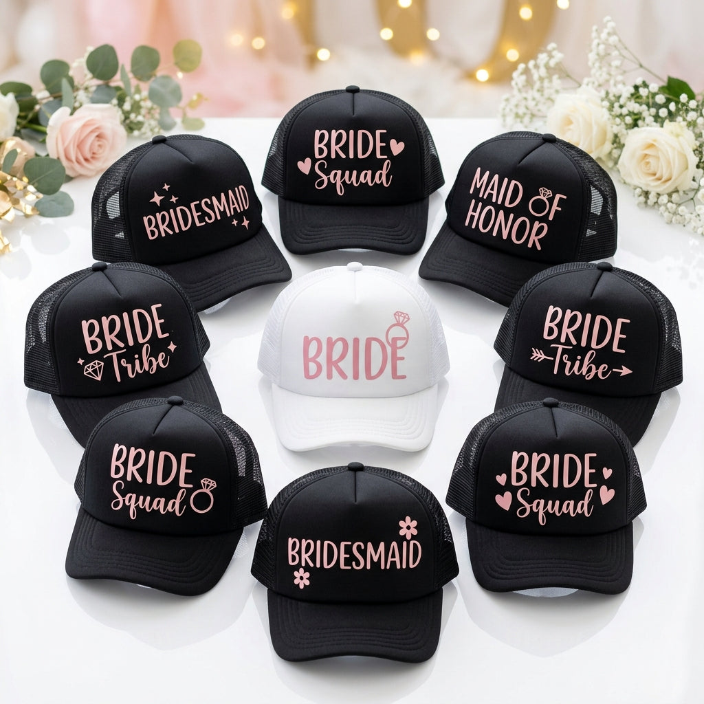 Gorras para Despedida de Soltera – Personalizadas con Letras Palo de Rosa