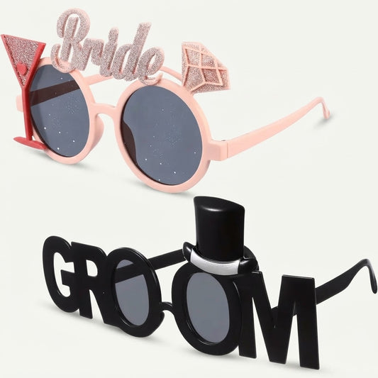 Lentes Divertidos Bride & Groom – Accesorios para Bodas y Despedidas