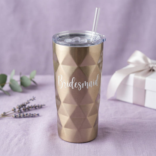Vaso Térmico Geométrico 650ml Personalizable – Regalo Dama de Honor Bridesmaid
