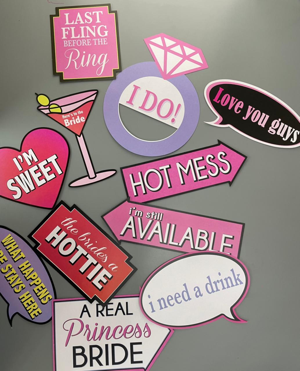Props para despedida de soltera y boda