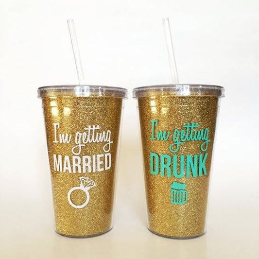 Vasos con glitter