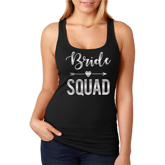 Tank top Amigas Bride Squad con corazon